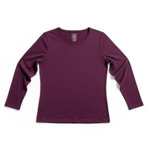 L.L.Bean Women's Supima Cotton Long-Sleeve Scoopneck Tee in Malbec